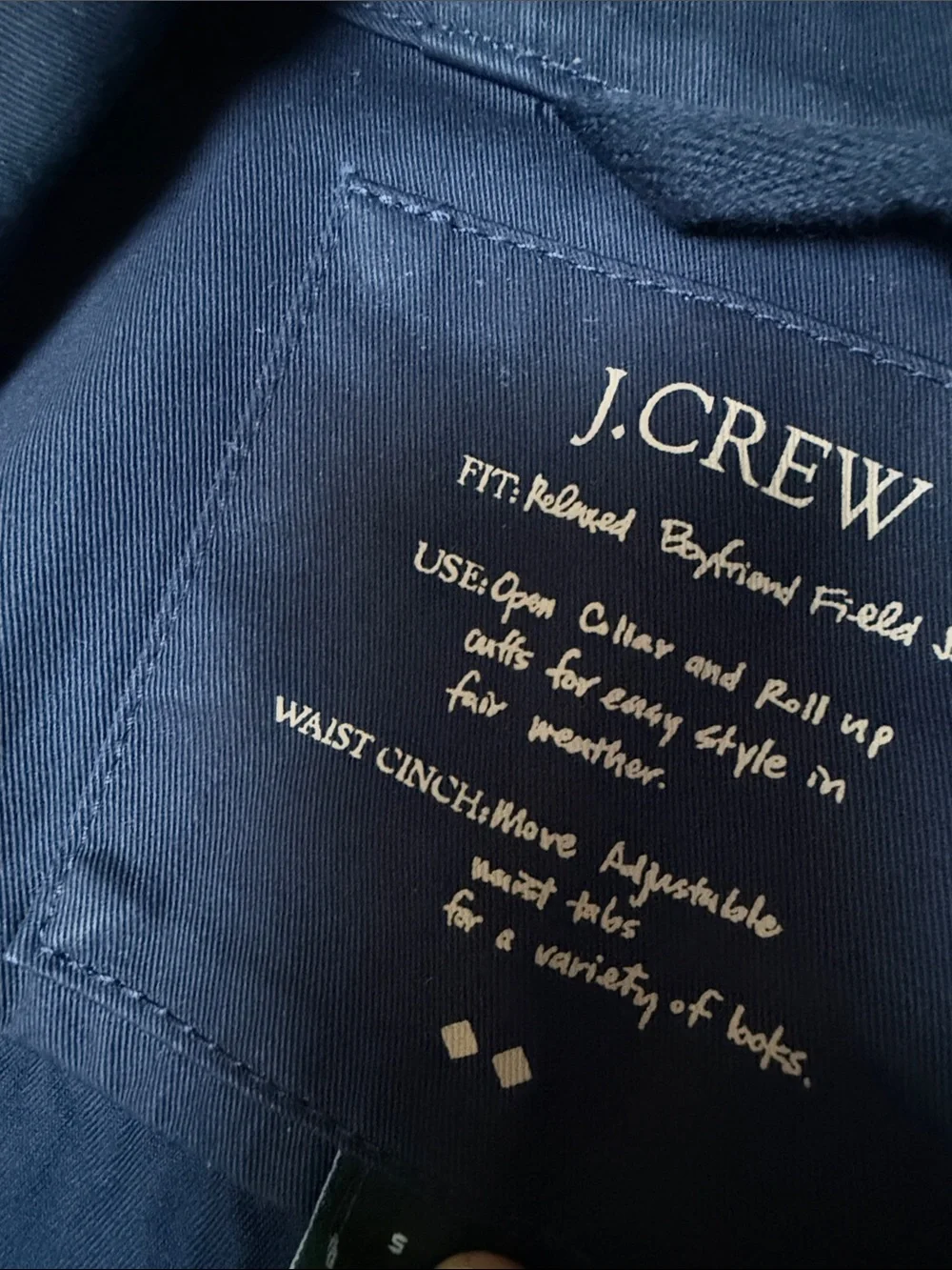J.Crew Downtown Field Utility Jacket Navy with Gold Buttons Sz S